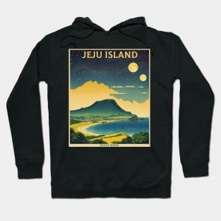 Jeju Island South Korea Starry Night Travel Tourism Retro Vintage Hoodie